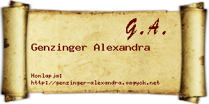 Genzinger Alexandra névjegykártya